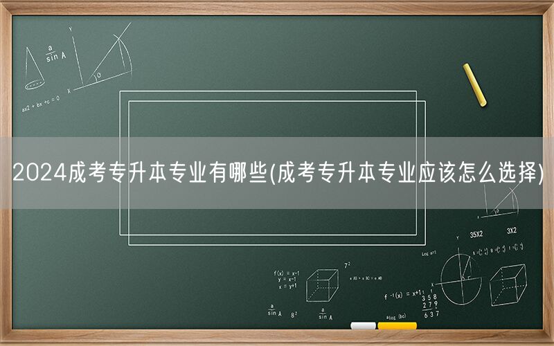2024成考专升本专业大全及选择指南