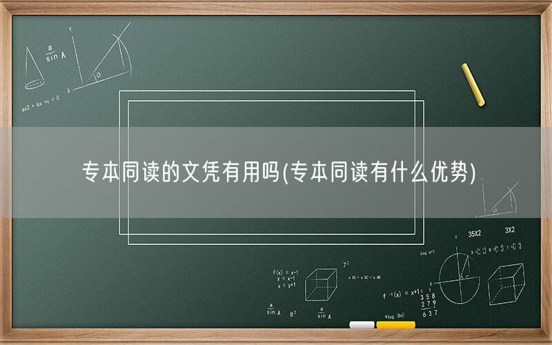 专本同读文凭效用及优势解析
